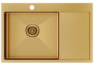 Мойка кухонная Paulmark Kroner PM217851-BGL левая брашированное золото